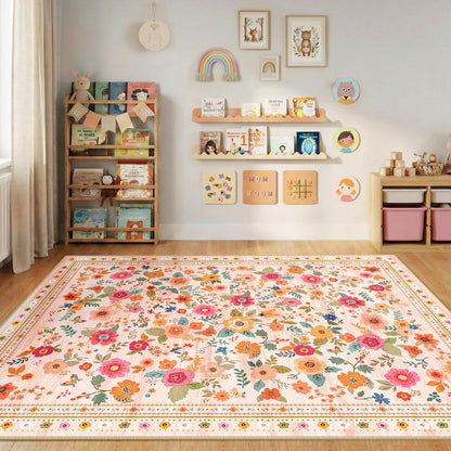 Washable Floral Rug RRP - £99.99 183 x 274 cm – Pink/Beige