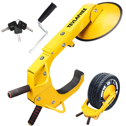 Tevlaphee Wheel Lock - RRP: £69.99 - Car Boot Anti-Theft Trailers Wheel Clamp Lock Parking Boot for Cars, Trucks, SUVs, Campers - Upgraded Dual Lock Adjustable Lug Nuts Cover