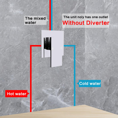 Square Single-Function Shower Valve RRP - £39.99 Rough-In Brass Body Wall-Mount Trim Kit – Chrome