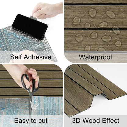 3D Self-Adhesive Vinyl Wall Panels RRP - £19.99 Wood Effect Acoustic Flexible Slats Roll 30 x 300cm – White