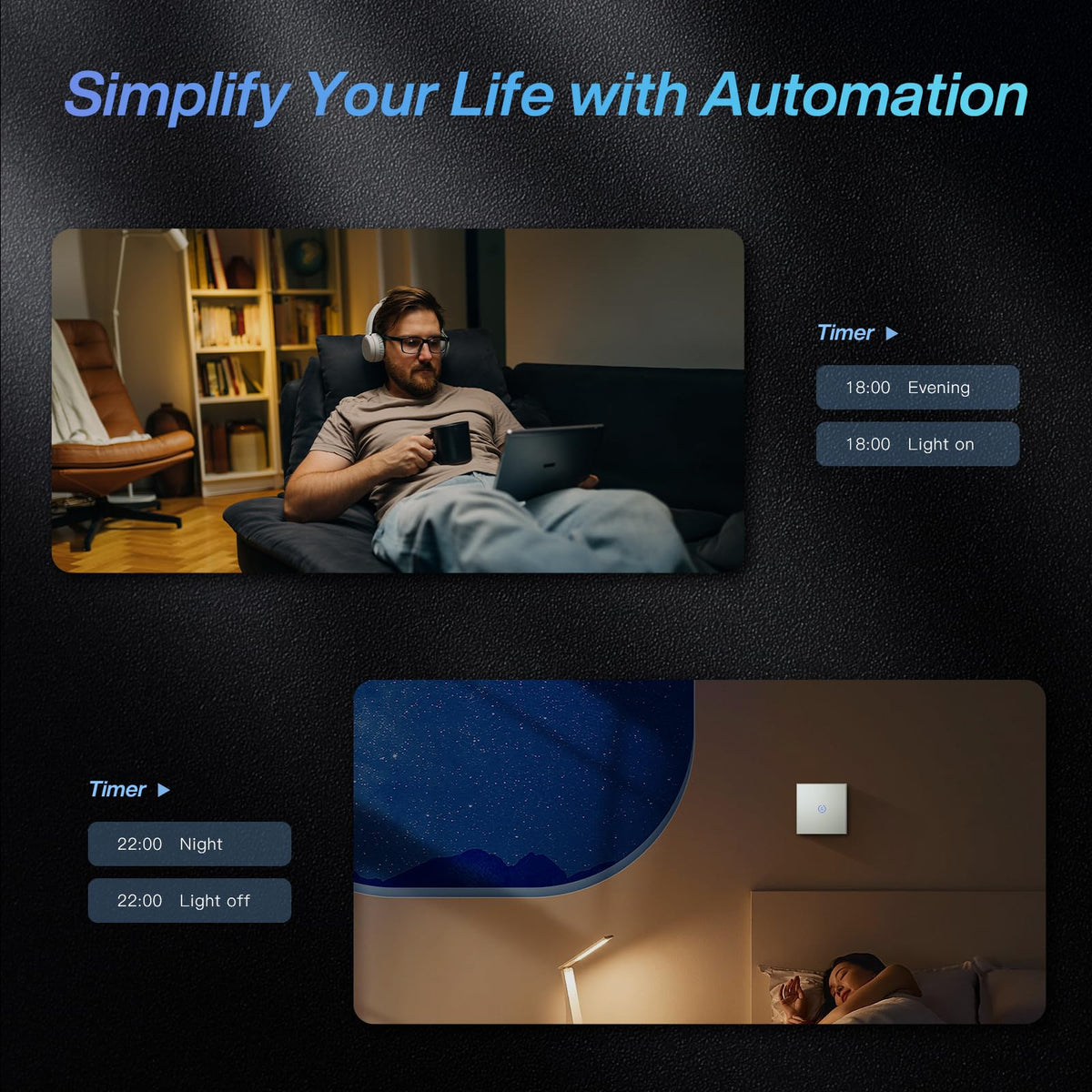 BSEED Smart Light Switch RRP - £39.99 2 Pack Smart Alexa 3 Gang 2 Way WiFi Switchable Switches, Glass Panel Wall Light Switch Black, Goggle/Voice Control, Sharing Devices (Neutral Wire Required)