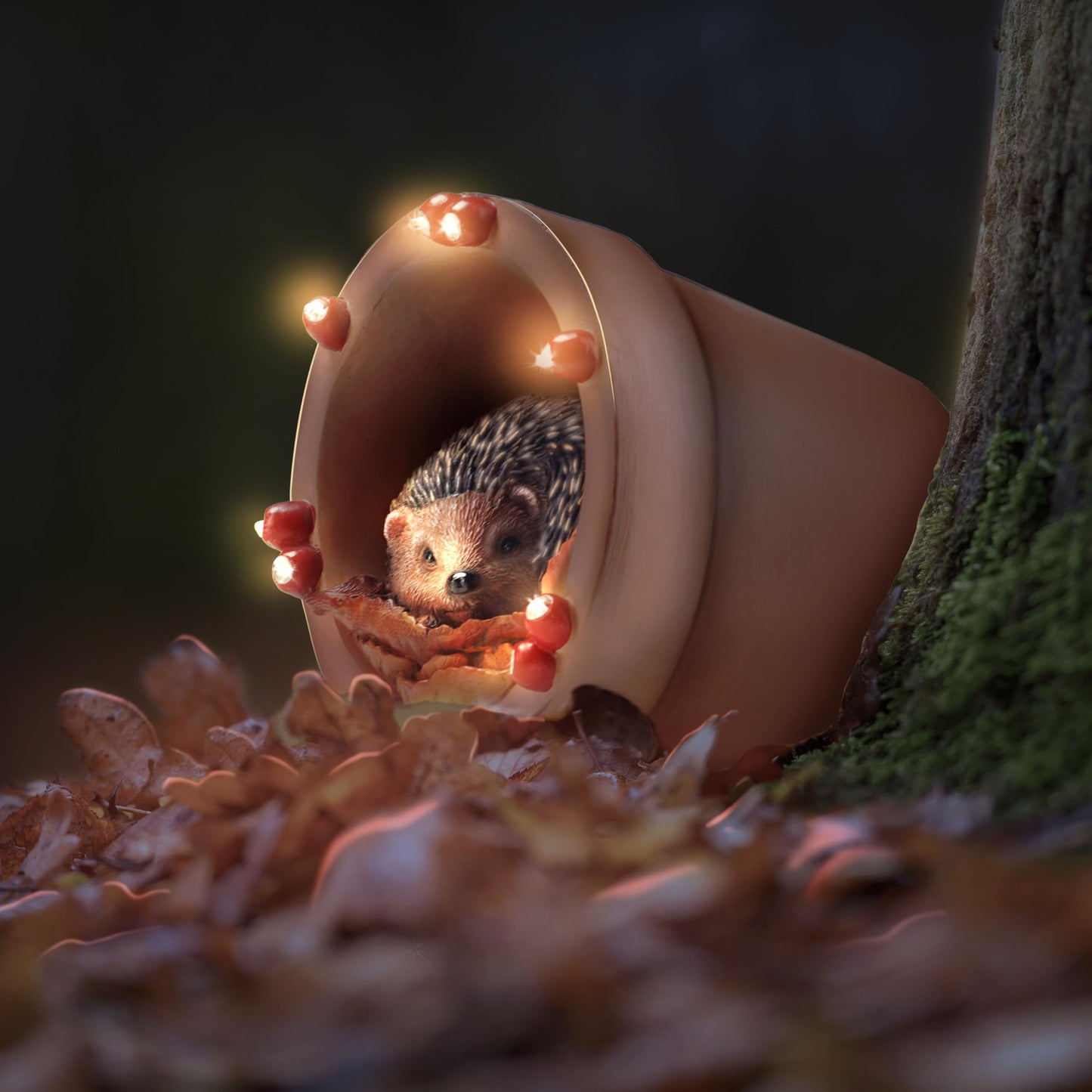 Muldale Hamish Hedgehog Garden Ornament Solar Light - RRP £19.99 - Hand Painted Light Up Plant Pot Statue - Great for Outdoor Decor - Gift Boxed Woodland Creature - 14.8cm