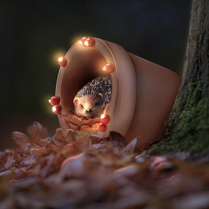 Muldale Hamish Hedgehog Garden Ornament Solar Light - RRP £19.99 - Hand Painted Light Up Plant Pot Statue - Great for Outdoor Decor - Gift Boxed Woodland Creature - 14.8cm