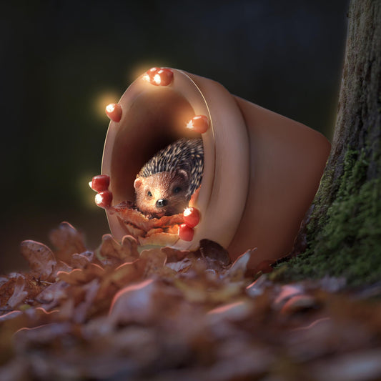 Muldale Hamish Hedgehog Garden Ornament Solar Light - RRP £19.99 - Hand Painted Light Up Plant Pot Statue - Great for Outdoor Decor - Gift Boxed Woodland Creature - 14.8cm
