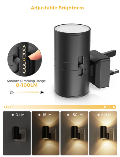 LOHAS-LED Night Light RRP - £34.99  Plug in Wall,[2 Pack] Vintage Nightlight, Dusk to Dawn Sensor, Adjustable Brightness 0-100LM, Warm White 3000K, Dimmable Night Lights for Hallway Bedroom Staiwen wr Bathroom