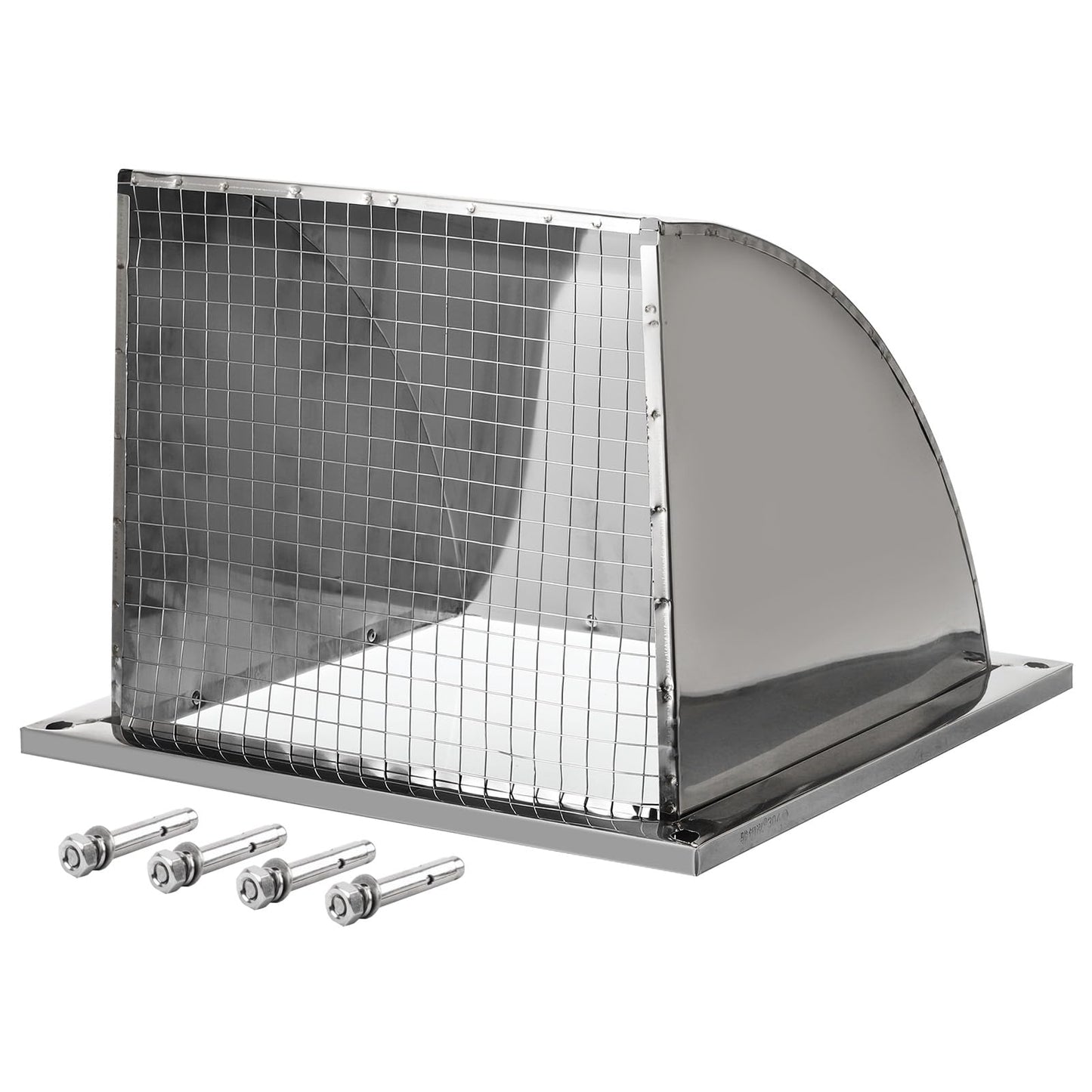 PATIKIL 12"x12" Wall Vent Cover - RRP £49.99 - Exterior Dryer Vent Outlet Grille Louvered 304 Stainless Steel Outdoor Duct Ventilation with Mesh Screen for Bathroom Kitchen