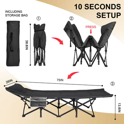 ATORPOK SHOP Camp Bed RRP £54.99 -  for Adults with Cushion and Pillow