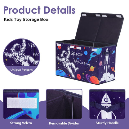 Princess Castle Toy Storage Box - RRP £24.99 – Foldable Organizer with Lid for Kids, 65x30x40cm