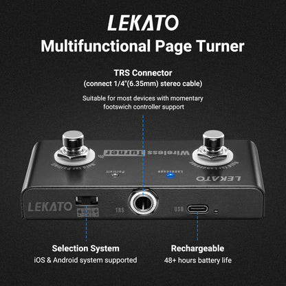 LEKATO Wireless Page Turner Pedal RRP - £28.99 External Page Tuner Pedal Wireless for LEKATO Loop Pedal with Multi Loops Control and Smartphones Tablets with Andriod System Free Your Hand