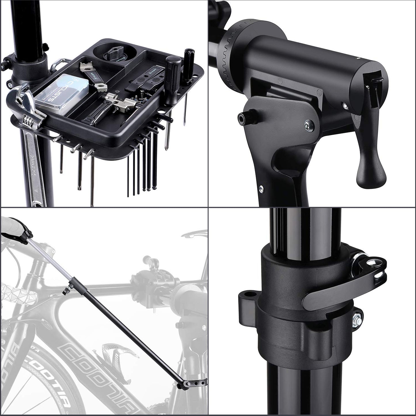 CXWXC Bike Workstand - RRP £89.99 - Bicycle Repair Stand for Maintenance Folding and Lightweight (Black-DE)