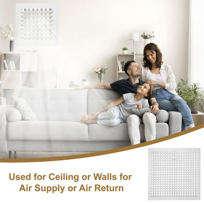 Adjustable Air Supply Diffuser 20" x 20" Aluminium HVAC Vent Cover - RRP £35.99 – White