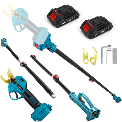 Cordless Electric Pruning Shears - RRP: £149.99 - with Telescopic Pole & Battery – 45mm