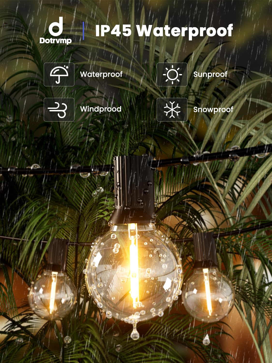 LED Outdoor String Lights RRP - £64.99 200FT Festoon Shatterproof Vintage Edison Bulbs – Warm White