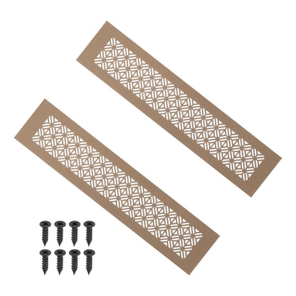 Door Air Vent Cover RRP - £16.99 14x3in Aluminium Louvered Grille 2 Pack with Screws for Cabinet Wardrobe – Brown