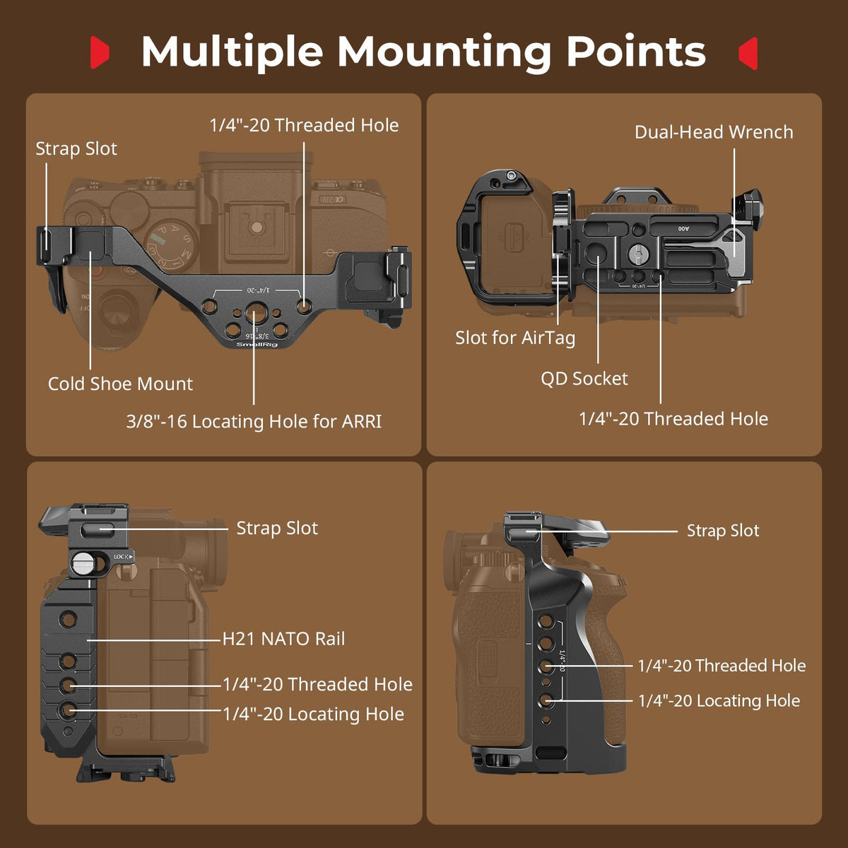 SmallRig Camera Cage RRP - £74.99 for Sony A7 Series – Built-in AirTag Slot