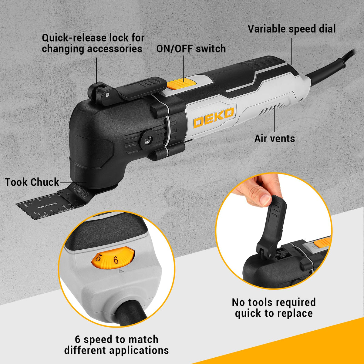 Oscillating Multi-Tool RRP - £24.99  300W 6-Speed Quick-Fit 28pc Accessories 3° Angle – 300W
