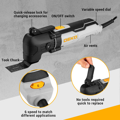 Oscillating Multi-Tool RRP - £24.99  300W 6-Speed Quick-Fit 28pc Accessories 3° Angle – 300W