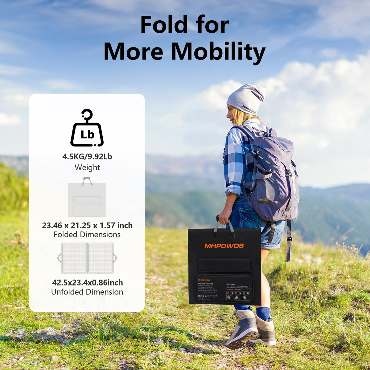 Foldable Portable Solar Panel Kit RRP - £89.99 IP67 20V 23.5% Efficiency - 110W