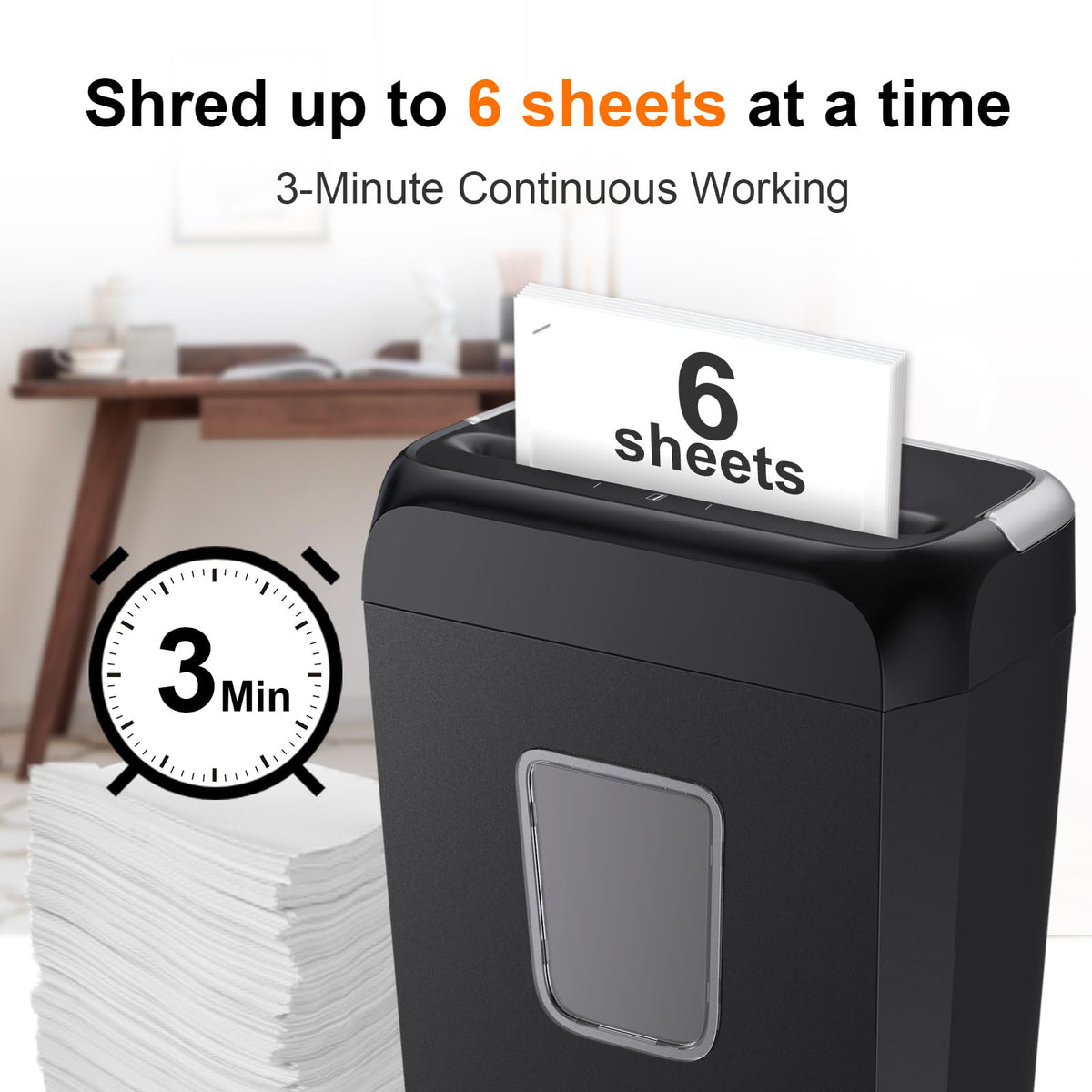 Bonsaii 6 Sheet Cross Cut Paper Shredder RRP - £29.99, Compact Shredder for Home & Small Office Use, Shreds Credit Cards, Staples, and Clips, Portable Handle Design, 13L Bin (C237-B Upgrade Version)