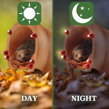 Muldale Hamish Hedgehog Garden Ornament Solar Light - RRP £19.99 - Hand Painted Light Up Plant Pot Statue - Great for Outdoor Decor - Gift Boxed Woodland Creature - 14.8cm