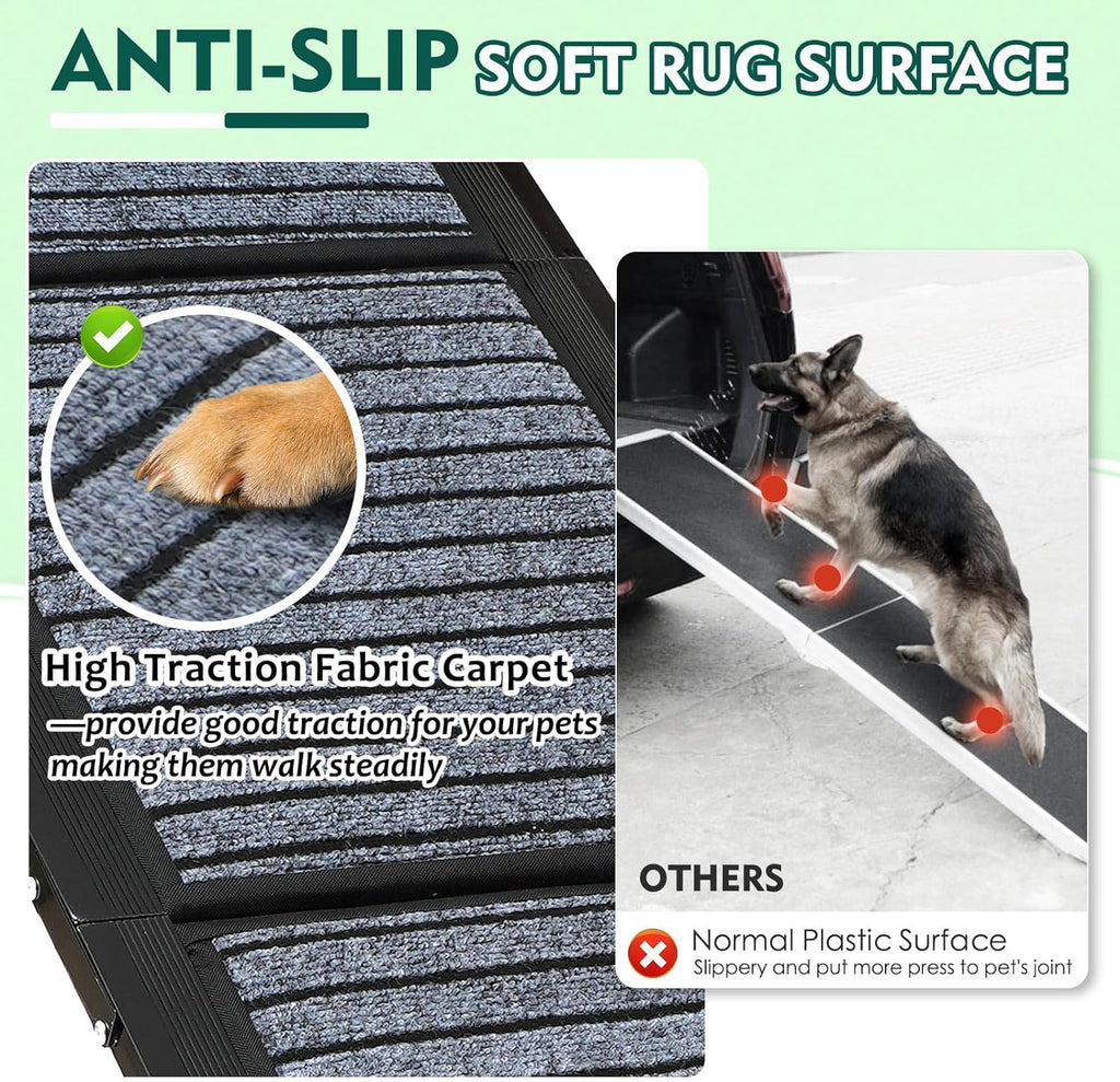 Snagle Paw Longest 180cm Dog Car Ramp RRP - £115.99,Protable Dog Ramp for Large Dogs with Anti-Slip Rug Surface,Folding Pet Ramp Stairs Up to 127KG Dog Ramps for Medium & Large Dogs Get Into a Car, SUV & Truck