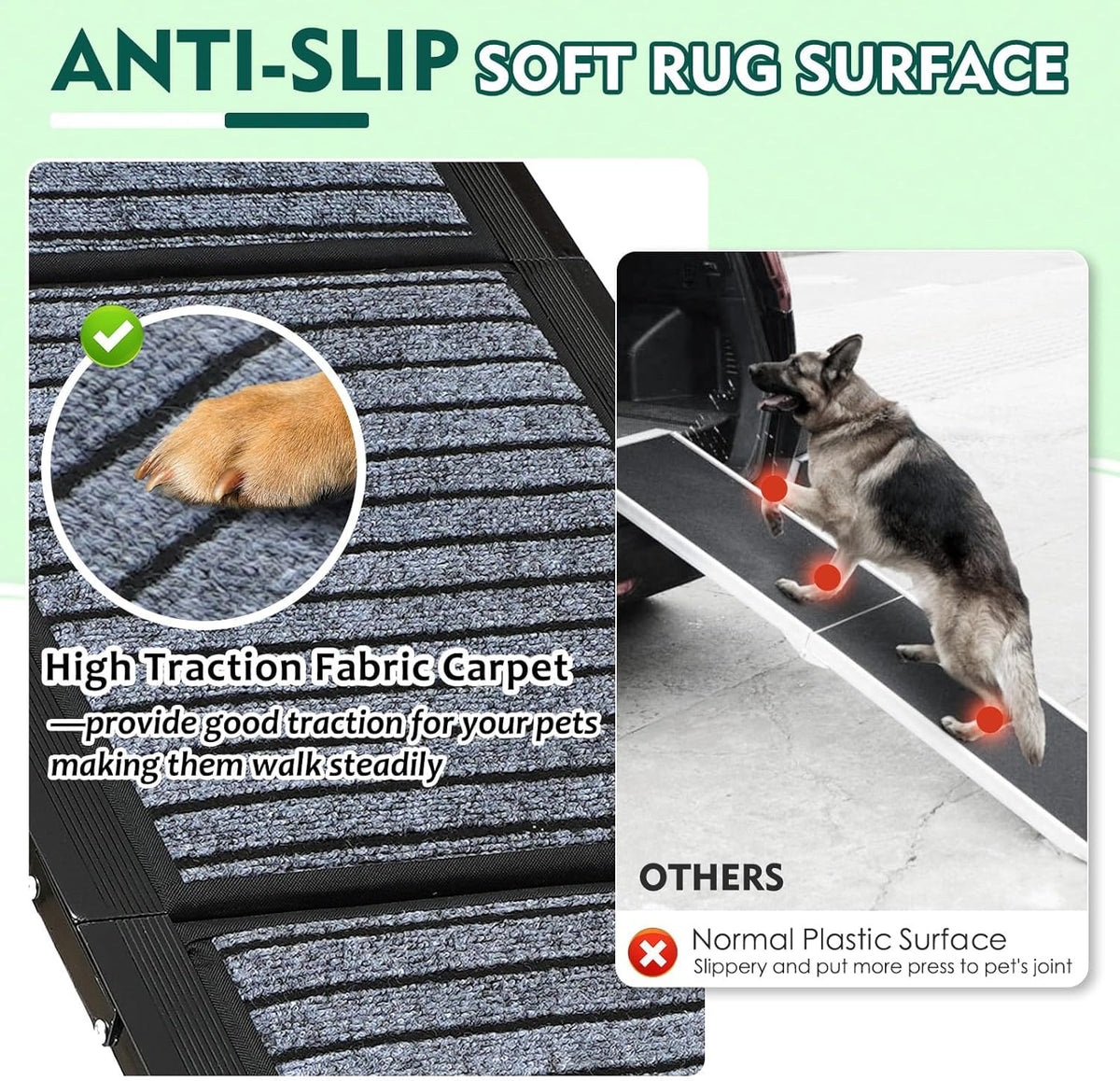 Snagle Paw Longest 180cm Dog Car Ramp RRP - £115.99,Protable Dog Ramp for Large Dogs with Anti-Slip Rug Surface,Folding Pet Ramp Stairs Up to 127KG Dog Ramps for Medium & Large Dogs Get Into a Car, SUV & Truck