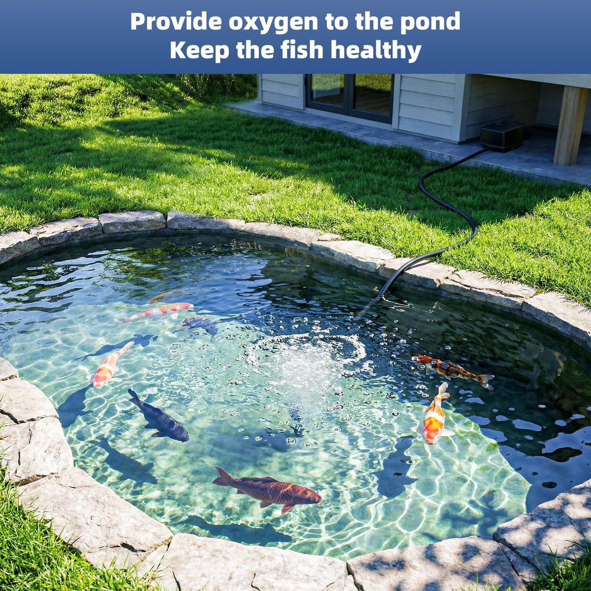 Pond Aerator Air Pump RRP - £89.99 2400L/H Quiet 40dB IP65 Waterproof with UK Plug & Return Valve – 220V