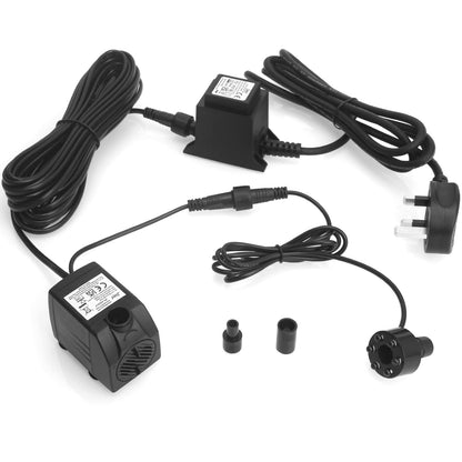 BARST Submersible Water Feature Pump RRP - £25.99 ,12V AC 600L/H Fountain Pump with 10m Power Cord & LED Light Ring for Aquarium, Pond, Birdbaths, Fish Tank JR-600LV