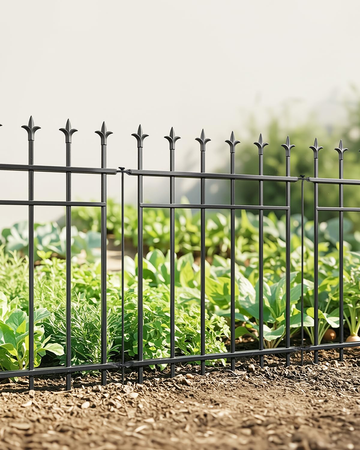 Metal Garden Fence 5-Pack Rustproof Landscape Barrier 71cm H x 56cm W 2.8m