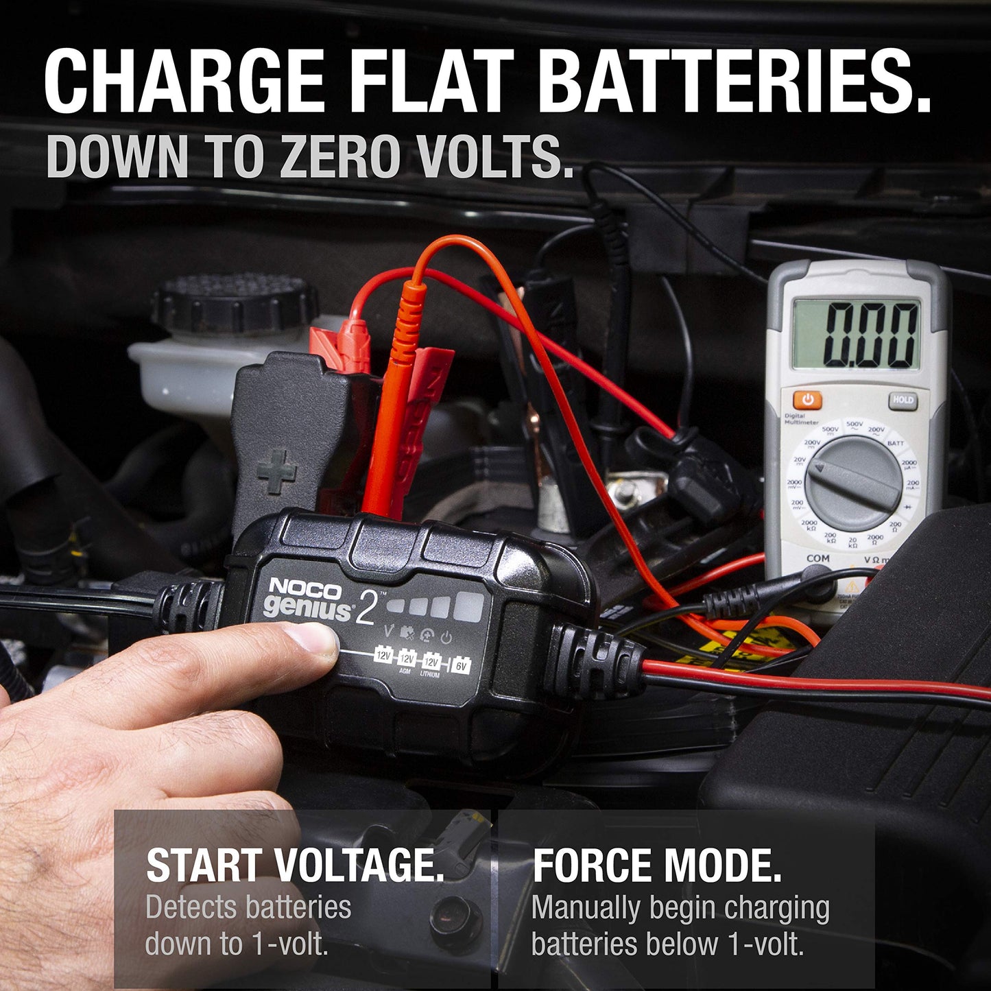 NOCO GENIUS2: 2A 6V/12V Smart Battery Charger - RRP £54.99 - Automatic Maintainer, Trickle Charger & Desulfator with Overcharge Protection & Temperature Compensation - For Lead-Acid & Lithium Batteries