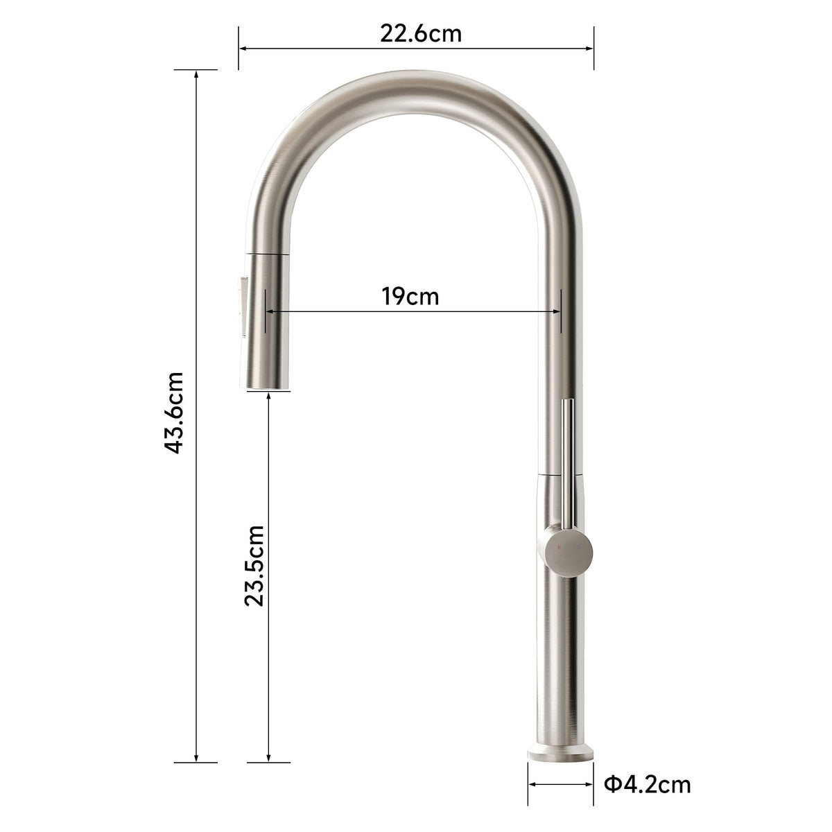 Kitchen Mixer Tap Pull-Out Sprayer RRP - £34.99 2-Mode 360° Swivel Single Handle – 43.6x22.6cm