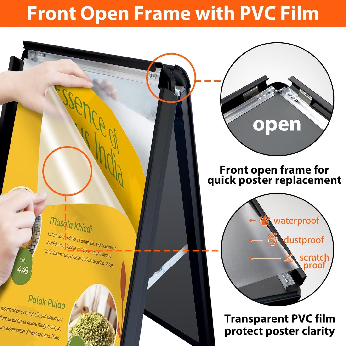 A-Board Pavement Sign - RRP: £99.99 - Double-Sided Display Stand for Outdoor Advertising ? Black