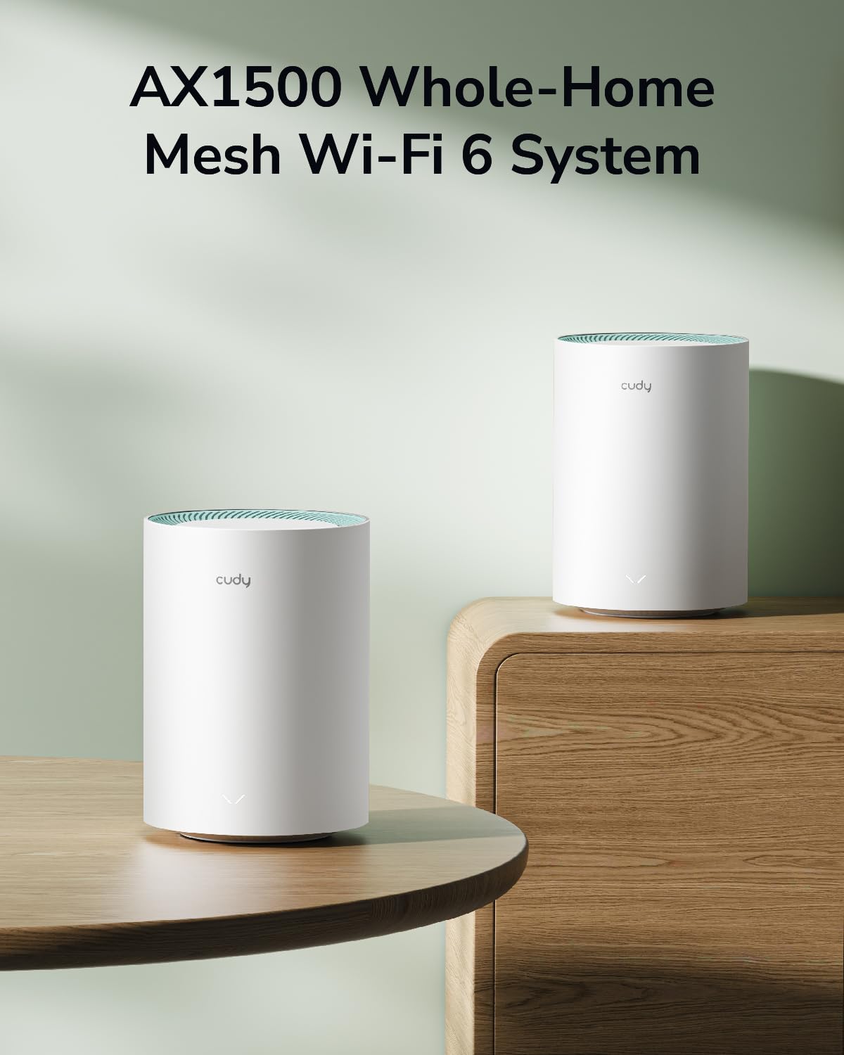 Cudy Dual Band AX1500 WiFi 6 Mesh Wi-Fi System RRP - £39.99, Replaces Routers and Extenders, Covers up to 1000 sq.ft., 3 Gigabit Ports per Unit, Supports Ethernet Backhaul, M1500 1-Pack