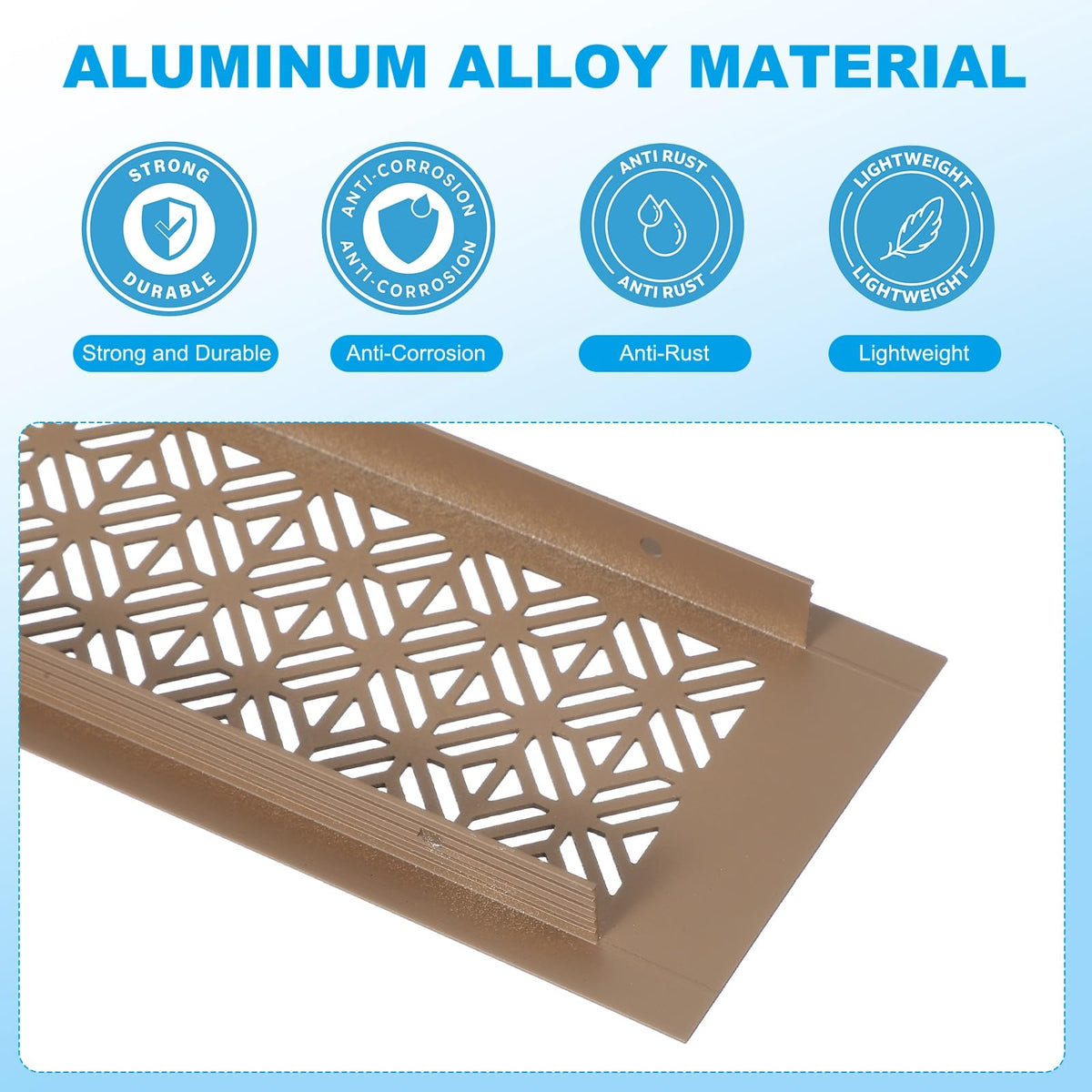 Door Air Vent Cover RRP - £16.99 14x3in Aluminium Louvered Grille 2 Pack with Screws for Cabinet Wardrobe – Brown