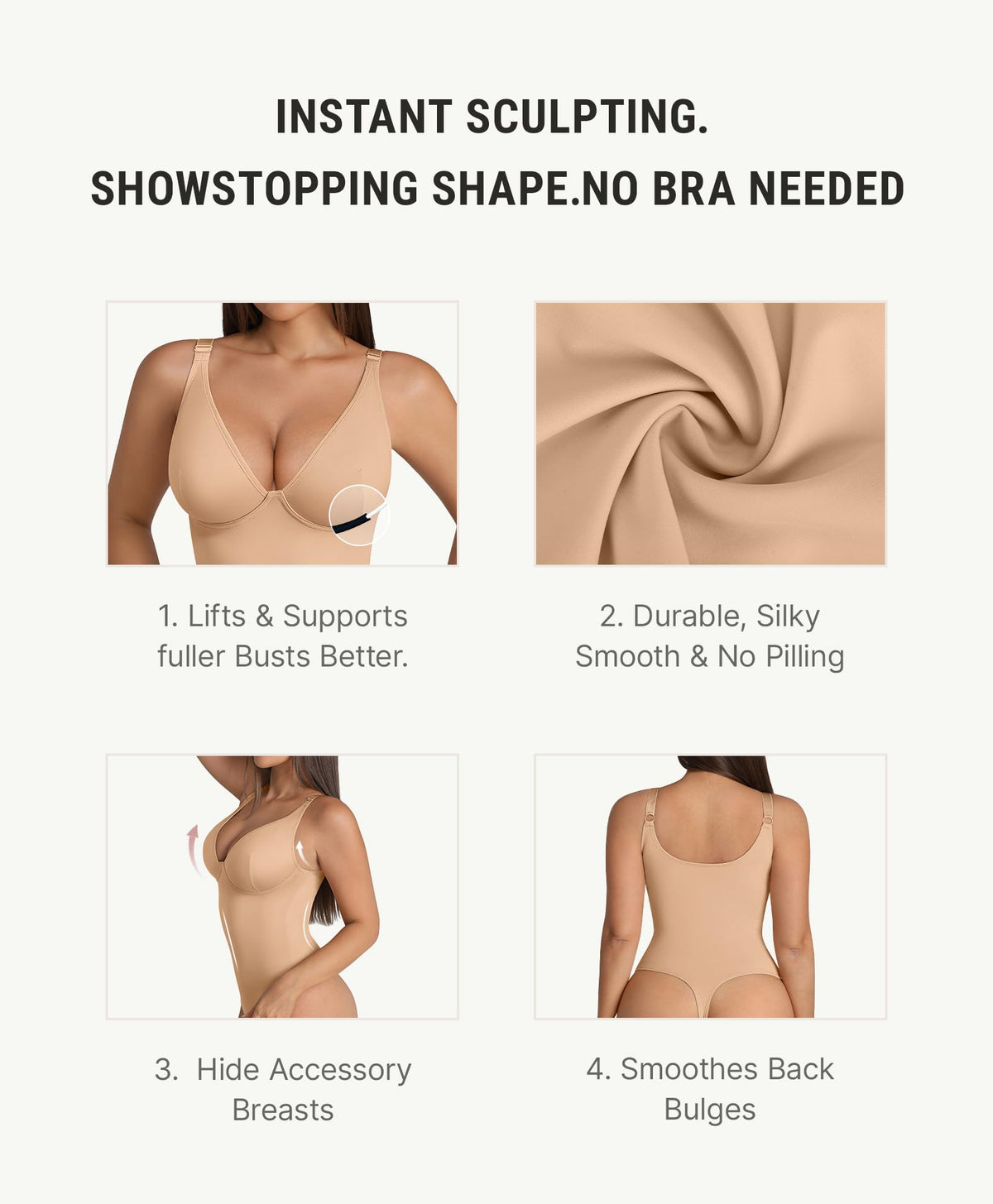 Women's Shapewear Bodysuit RRP - £32.99 Tank Shaper Tummy Control - Clay M