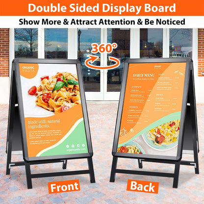 A-Board Pavement Sign - RRP: £99.99 - Double-Sided Display Stand for Outdoor Advertising ? Black