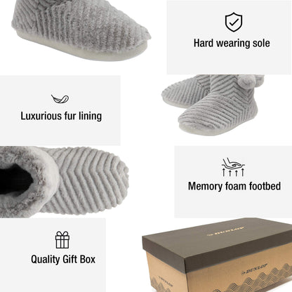 DUNLOP LADIES MARGO II SLIPPERS - RRP £21.99 - Grey - UK 7