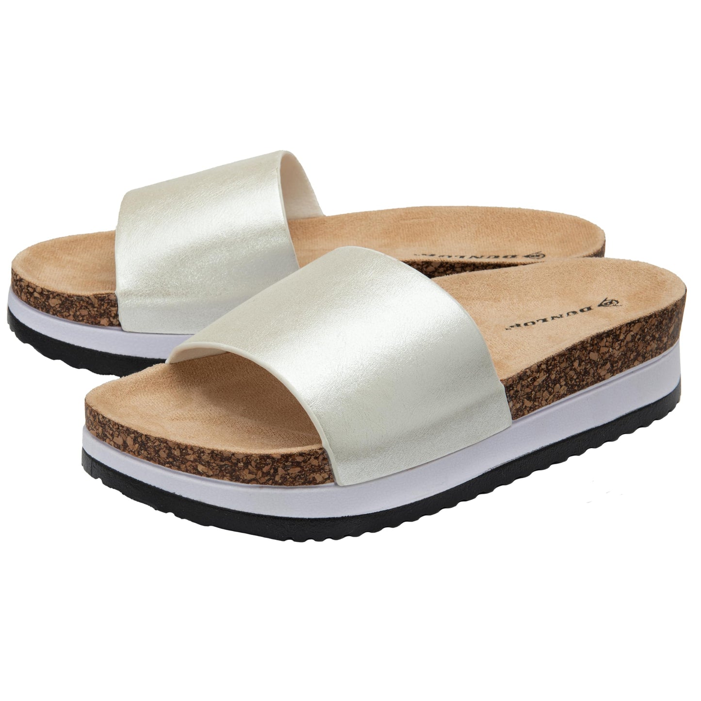 DUNLOP Ladies Wedge Platform Sandals - RRP £19.99 – White UK 7