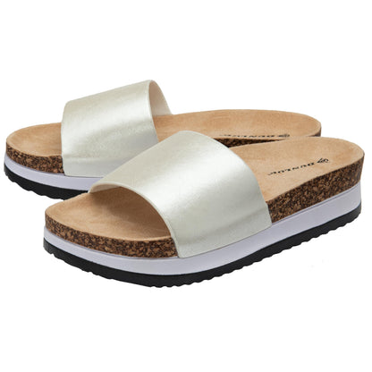 DUNLOP Ladies Wedge Platform Sandals - RRP £19.99 – White UK 7