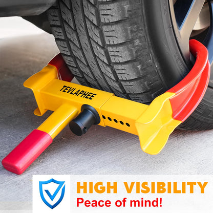 Tevlaphee Wheel Clamp RRP - £37.99, Wheel Lock Anti Theft Wheel Clamp, Caravan Wheel Locks, Trailer Wheel Clamp, Heavy Duty, 3Keys