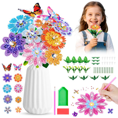 Diamond Art Flower Bouquet Craft Kit for Kids - RRP £9.99 – Ages 5-10