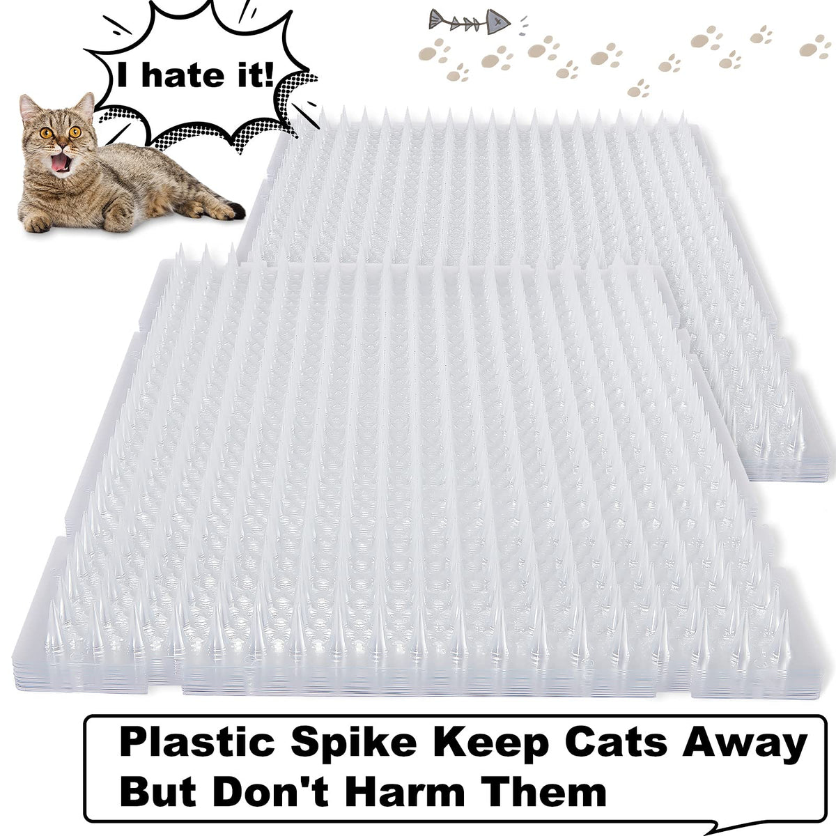 Nuanchu 12 Pieces Cat Deterrent Mat RRP - £27.99 Stool Dog Cat Repellent Mat Cat Repellent Mat with Spikes Keep Dogs off Counter Anti Pet for Outdoor Indoor Plants Garden Sofa Window(16 x 13 Inches,Clear)