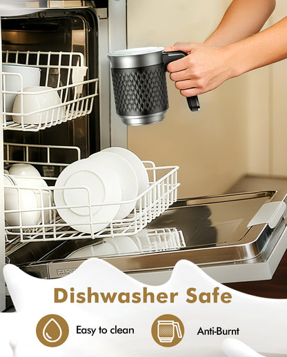 5-in-1 Electric Milk Frother RRP - £39.99 350ml Silent Hot & Cold Dishwasher Safe ? Black