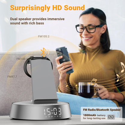 Wireless Charging Station RRP - £59.99 25W Bluetooth Speaker Radio Alarm Clock – Universal