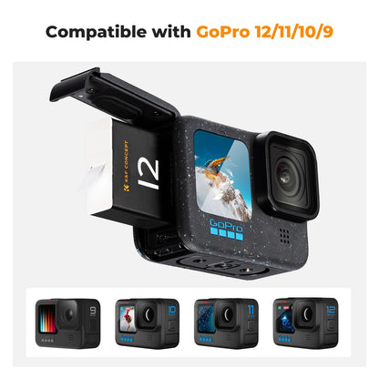 K&F CONCEPT 3-Pack Replacement Battery for Go Pro 12 RRP - £34.99, Enduro Batteries & 3-Channel Quick Charger Compatible with Go Pro Hero 12/11/10/9 Action Cameras, 1730mAh