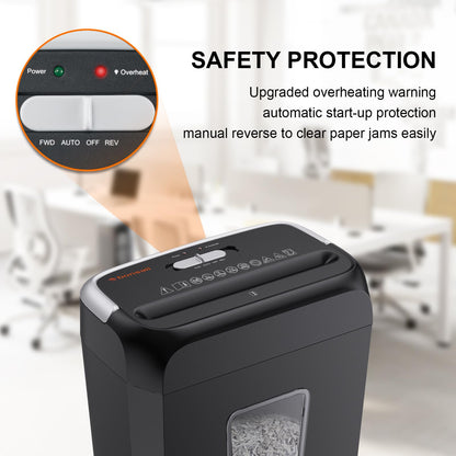Bonsaii 6 Sheet Cross Cut Paper Shredder RRP - £29.99, Compact Shredder for Home & Small Office Use, Shreds Credit Cards, Staples, and Clips, Portable Handle Design, 13L Bin (C237-B Upgrade Version)