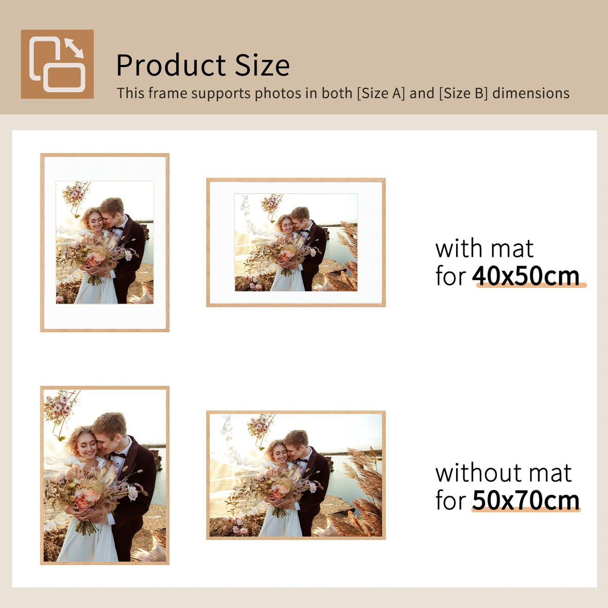 Picture Frame Set of 3 RRP - £44.99 50x70 with 40x50 Mat Option