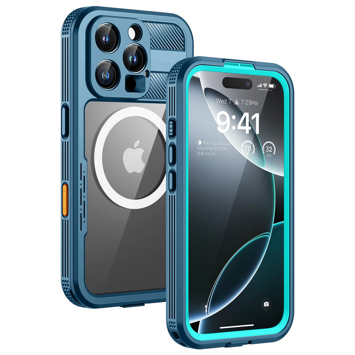 Lanhiem for iPhone 16 Pro Max Waterproof Case RRP - £24.99, [Compatible with MagSafe] Heavy Duty Shockproof Cover with Built in Screen Protector, Protective Magnetic Phone Case for iPhone 16 Pro Max (Blue)