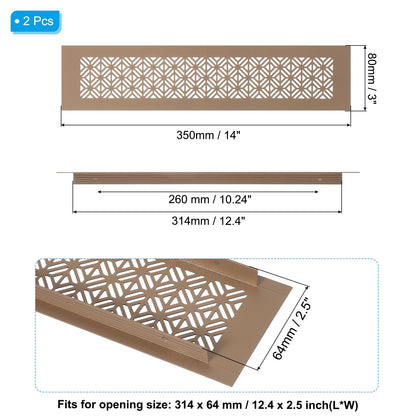 Door Air Vent Cover RRP - £16.99 14x3in Aluminium Louvered Grille 2 Pack with Screws for Cabinet Wardrobe – Brown