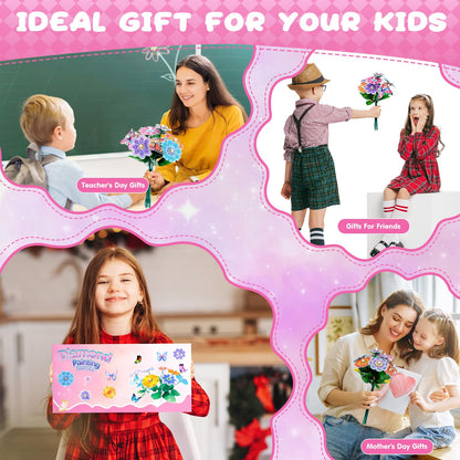 Diamond Art Flower Bouquet Craft Kit for Kids - RRP £9.99 – Ages 5-10